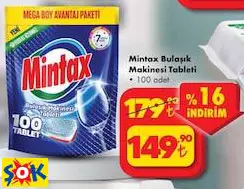 MİNTAX BULAŞIK MAKİNESİ TABLETİ 100 ADET